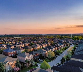 an aerial shot of residential properties